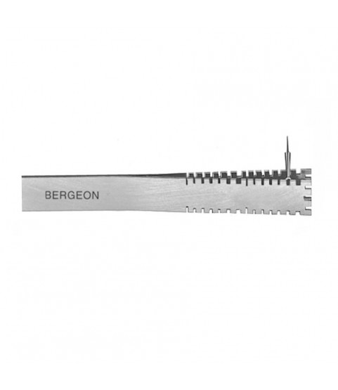 Bergeon 30004 brass watch hands holding tweezers