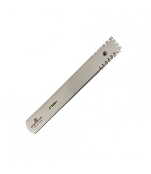 Bergeon 30004 brass watch hands holding tweezers