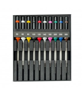 Bergeon 30081-AC10 set of 10 INOX watchmaker screwdrivers in box