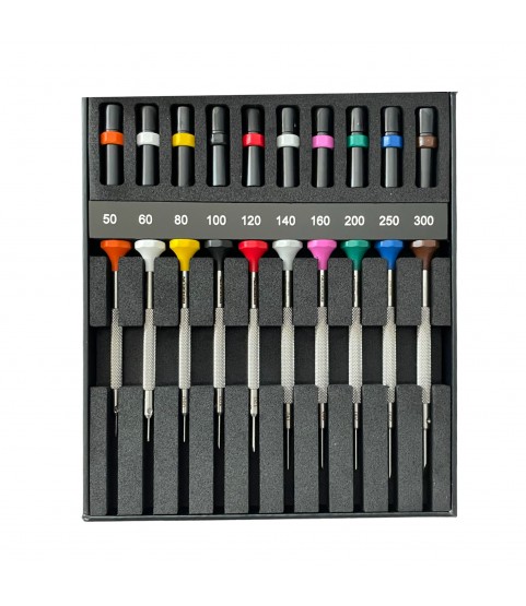 Bergeon 30081-AC10 set of 10 INOX watchmaker screwdrivers in box
