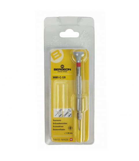Bergeon 30081-C-120 stainless steel screwdriver with cross blade 1.20 mm
