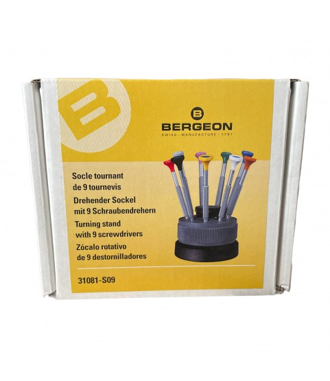 Bergeon 31081-S09 set of 9 screwdrivers with anodised aluminium body 0.50 to 2.50 mm Bergeon 31081-S09 set of 9 screwdrivers with anodised aluminium body 0.50 to 2.50 mm