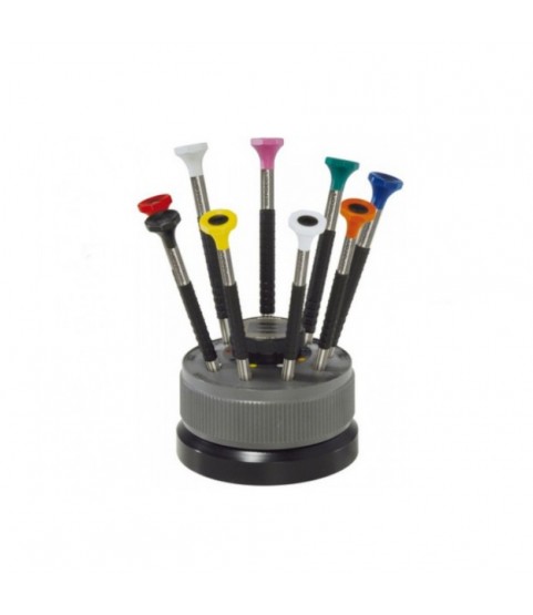 Bergeon 6899-S09 ergonomic screwdrivers on a rotating base