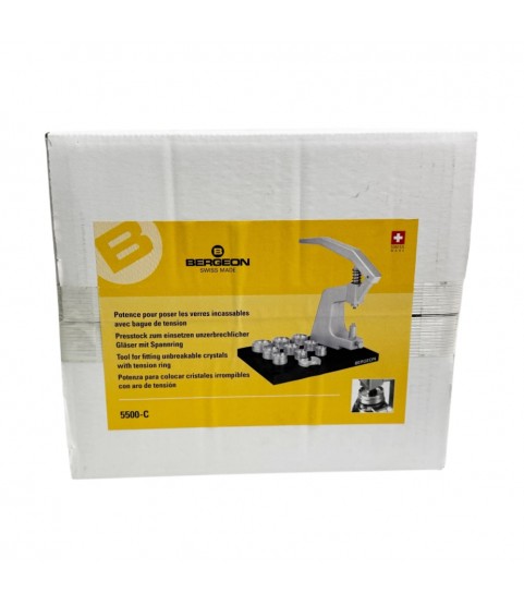Bergeon 5500-C Watch Crystal Press with 10 Tapered Dies