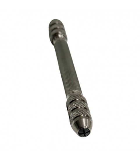 Bergeon 5679 Pin Vice Handle in Nickel Plated Brass, 2 Chucks 0 - 1.5, 1.9 - 3 mm