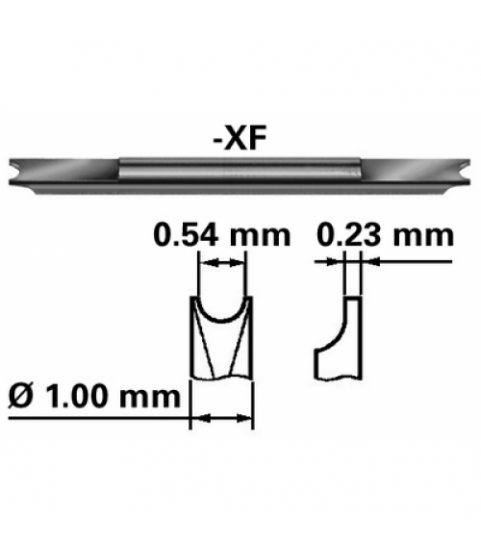 Bergeon 6825-XF, Replacement fork for bracelet pliers reference 6825, 1.00 mm suitable for Rolex bracelets, Extra-thin reversible spare fork, Ø 1.00 / 0.54 mm, thickness 0.23 mm