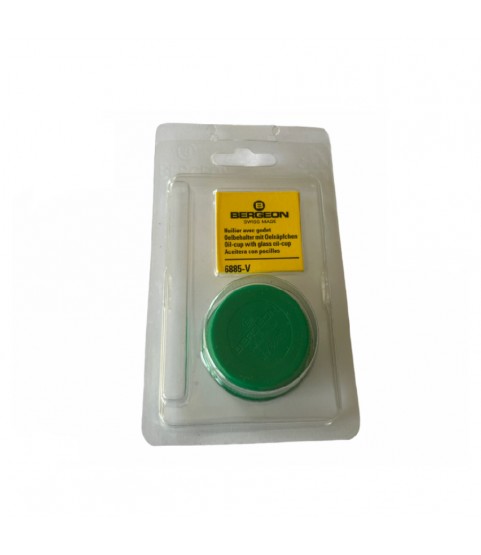 Bergeon 6885-V green oil cup with red inner glass