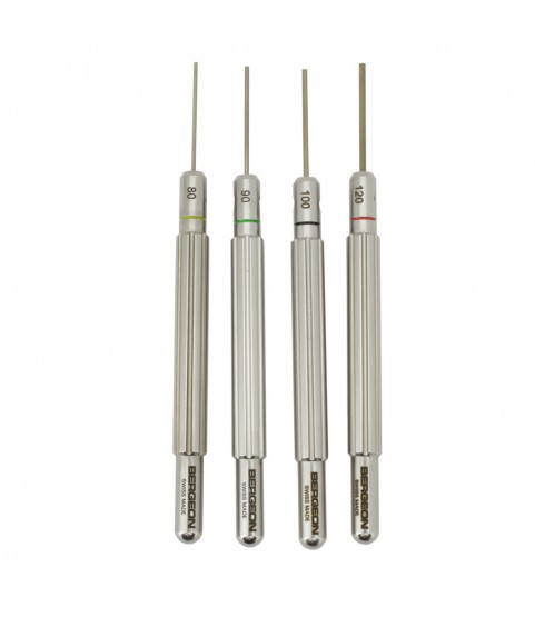 Bergeon 16988-P04 watch band/strap pin punch tool kit 4 piece set in pouch