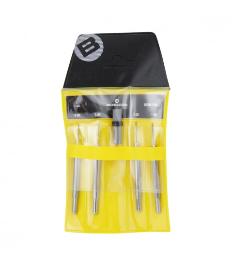 Bergeon 16988-P04 watch band/strap pin punch tool kit 4 piece set in pouch
