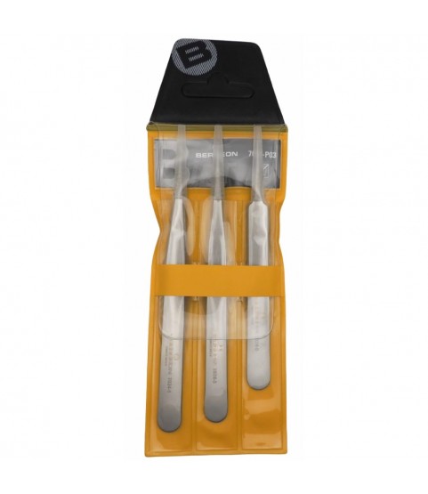 Bergeon 7024-P03 set of 3 non magnetic watchmaker tweezers