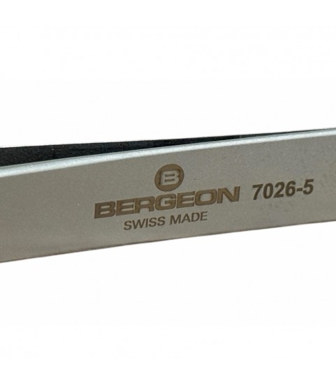 Bergeon 7026-5 precision tweezers in steel for watchmaker's and jewellers, length 110 mm