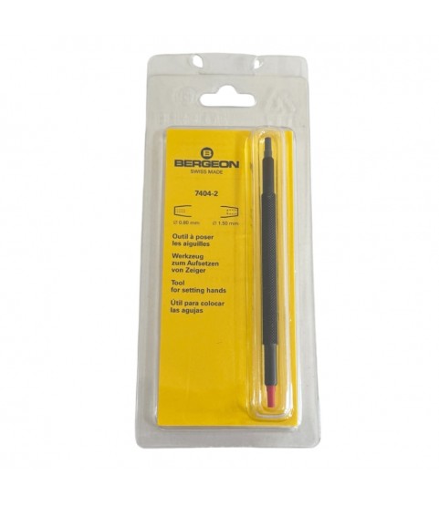 Bergeon 7404-2 hand setting tool with 2 tips Ø 0.80-1.50 mm