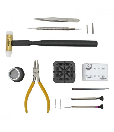 Bergeon 7813 speed service watchmaker kit for changing bracelets 15 tools