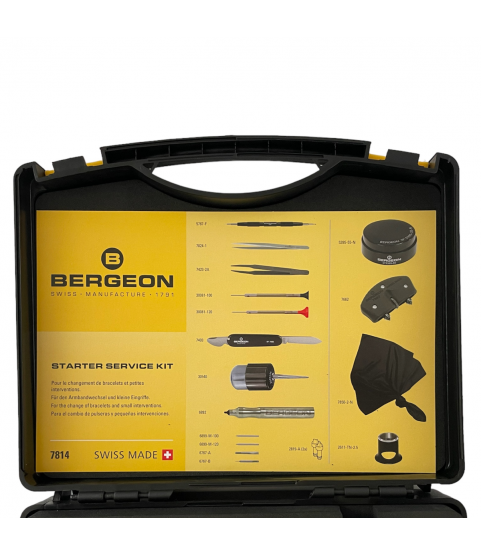 Bergeon 7814 starter service kit with 18 tools for watchmakers Bergeon 7814 starter service kit with 18 tools for watchmakers