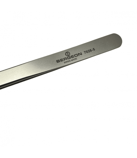 Bergeon 7028-5 Precision Tweezers, Steel, Heat and Acid Resistant, 110 mm