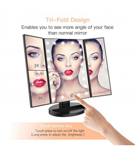 Cosmetic Makeup Mirror, LED Lights, Black - Bestope