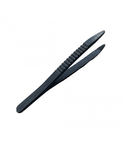 Black plastic tweezers for quartz electronic components 125 mm