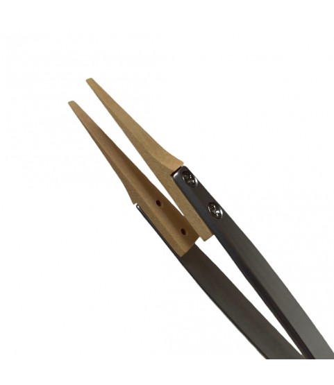 Boley grain tongs with wooden tips tweezer Form F for sensitive components 130 mm
