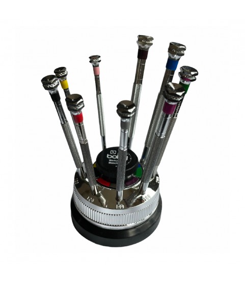 Boley set of 9 antimagnetic screwdrivers rotating base Boley set of 9 antimagnetic screwdrivers rotating base