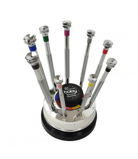 Boley set of 9 screwdrivers on a rotating base