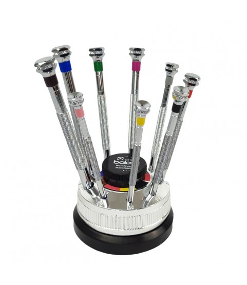 Boley set of 9 screwdrivers on a rotating base