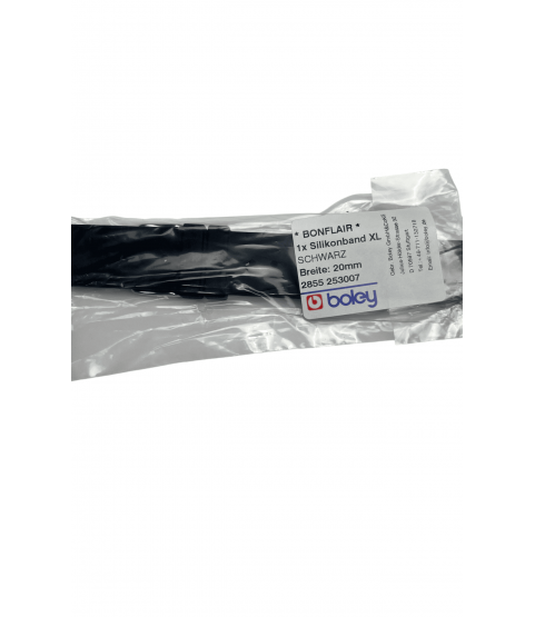 Boley Extra Long Black Silicone Watch Strap, 20 mm
