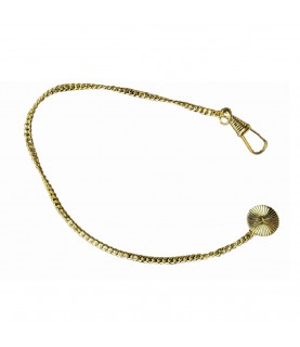 Brass gold-plated button-hole pocket watch chain 23 cm, 2,9 mm