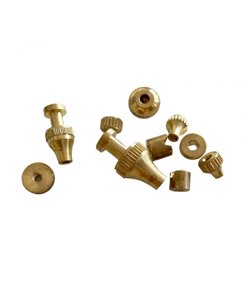 Brass regulating nuts and 3 guide pieces for clock with pendulum
