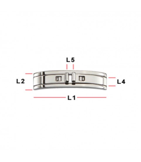 Butterfly buckle with pusher stainless steel 18mm