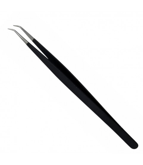 Buzzufy C14 coated curved tweezer, non-magnetic for jewellers and watchmakers, 145mm