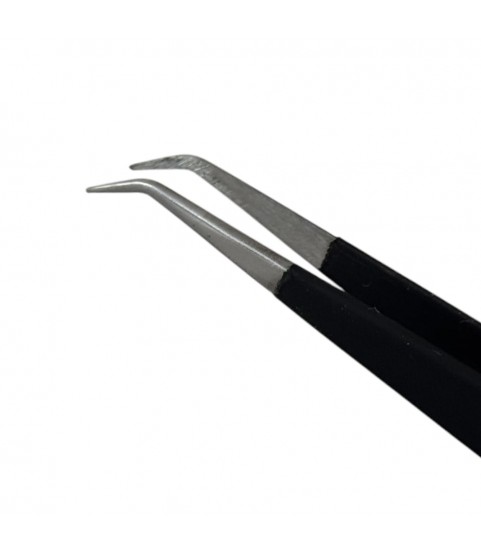 Buzzufy C14 coated curved tweezer, non-magnetic for jewellers and watchmakers, 145mm