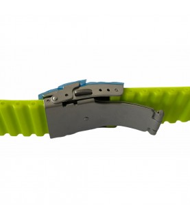 Buzzufy silicone neon green chrono watch strap with clasp 20mm