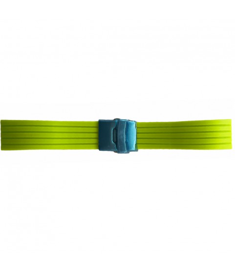 Buzzufy silicone neon green chrono watch strap with clasp 22mm