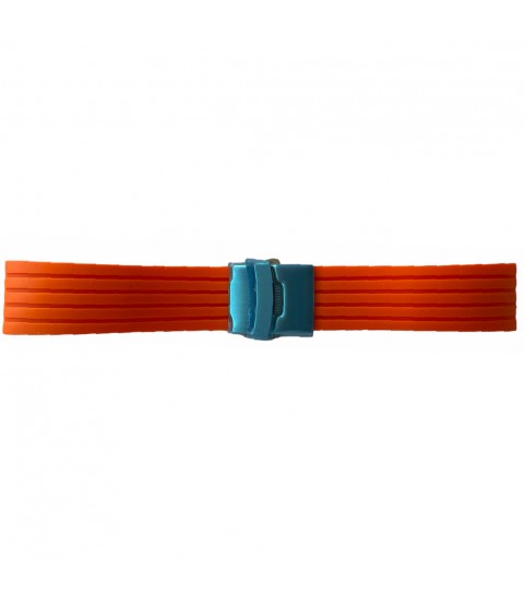 Buzzufy silicone orange chrono watch strap with clasp 20mm