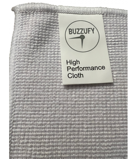 Buzzufy Microfiber High Performance Polishing Cloths – 3 PACK Premium Quality Cloth for Cleaning & Polishing – Lint-Free, Streak-Free for Cars, Household, Watches & Jewelry, Silver, Gold, Stainless Steel, 32 cm x 36 cm, White