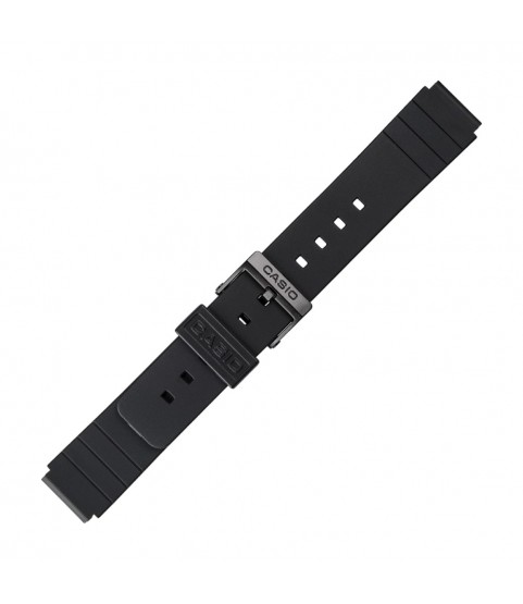 Casio plastic black watch strap 71604416 for MQ-24 MQ-58, MQ-104, 16 mm