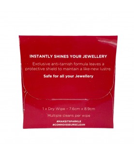 Connoisseurs Jewelry Dry Disposable Wipe for gold and silver