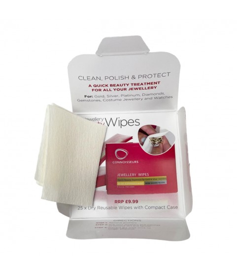 Connoisseurs Jewelry Dry Disposable Wipe for gold and silver