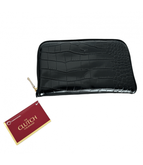 Connoisseurs leather black jewellery clutch CONN1055