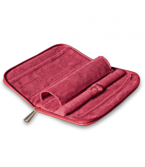 Connoisseurs leather red jewellery clutch CONN1054