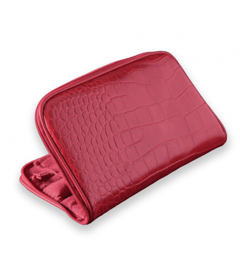 Connoisseurs leather red jewellery clutch CONN1054