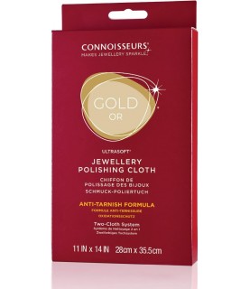 Connoisseurs Gold Jewellery Cleaning Cloth Ultrasoft Polishing Cloths to Clean, Buff & Restore Shine CONN738