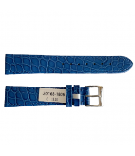 Crocodile leather blue strap for watches 18 mm Croco pattern Crocodile leather blue strap for watches 18 mm Croco pattern