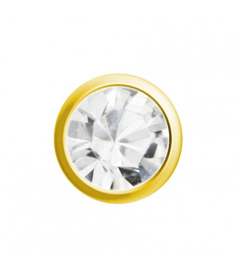 Diamond imitation Easy Piercy Comfort gold plated ear studs Ø 3,95 mm