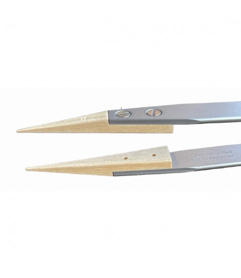 Dumont Dumoxel tweezer 159 with wooden tips for scratch-sensitive components 110 mm