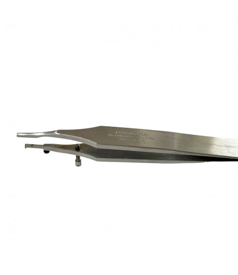 Dumont tweezer Type 9/0, for Breguet hairsprings spirals, stainless steel-carbon, 110 mm Dumont tweezer Type 9/0, for Breguet hairsprings spirals, stainless steel-carbon, 110 mm