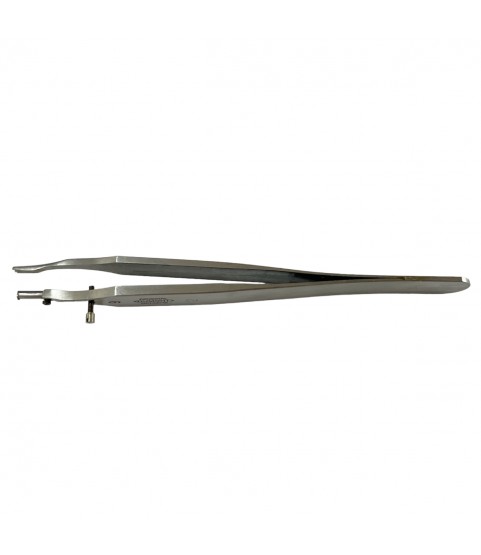 Dumont tweezer Type 9/2, for Breguet hairspring spiral, wide execution, stainless steel-carbon, 110 mm