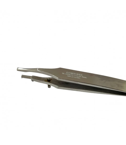 Dumont tweezer Type 9/2, for Breguet hairspring spiral, wide execution, stainless steel-carbon, 110 mm Dumont tweezer Type 9/2, for Breguet hairspring spiral, wide execution, stainless steel-carbon, 110 mm