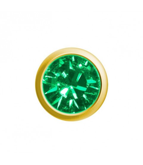 Emerald imitation Easy Piercy Comfort gold plated ear studs Ø 3,95 mm
