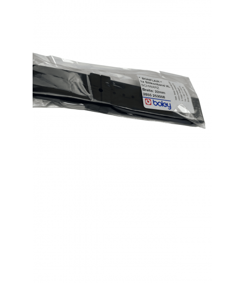 Boley Extra Long Black Silicone Watch Strap, 22 mm